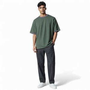 Abercrombie & Fitch Men’s XL Forest Green Ringer Tee Classic 92 Patch